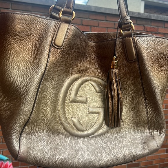 Authentic Gucci Limited Edition Large Soho Metallic Ombré Bronze Gold Chain - Picture 14 of 17